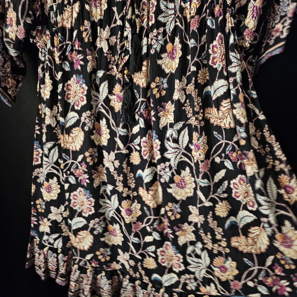 New, black, floral, maternity, kimono dress - Picture 3 of 15